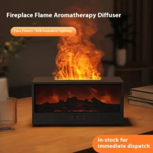3D Charcoal Fireplace Humidifier Desktop Aroma Diffuser with Remote Control